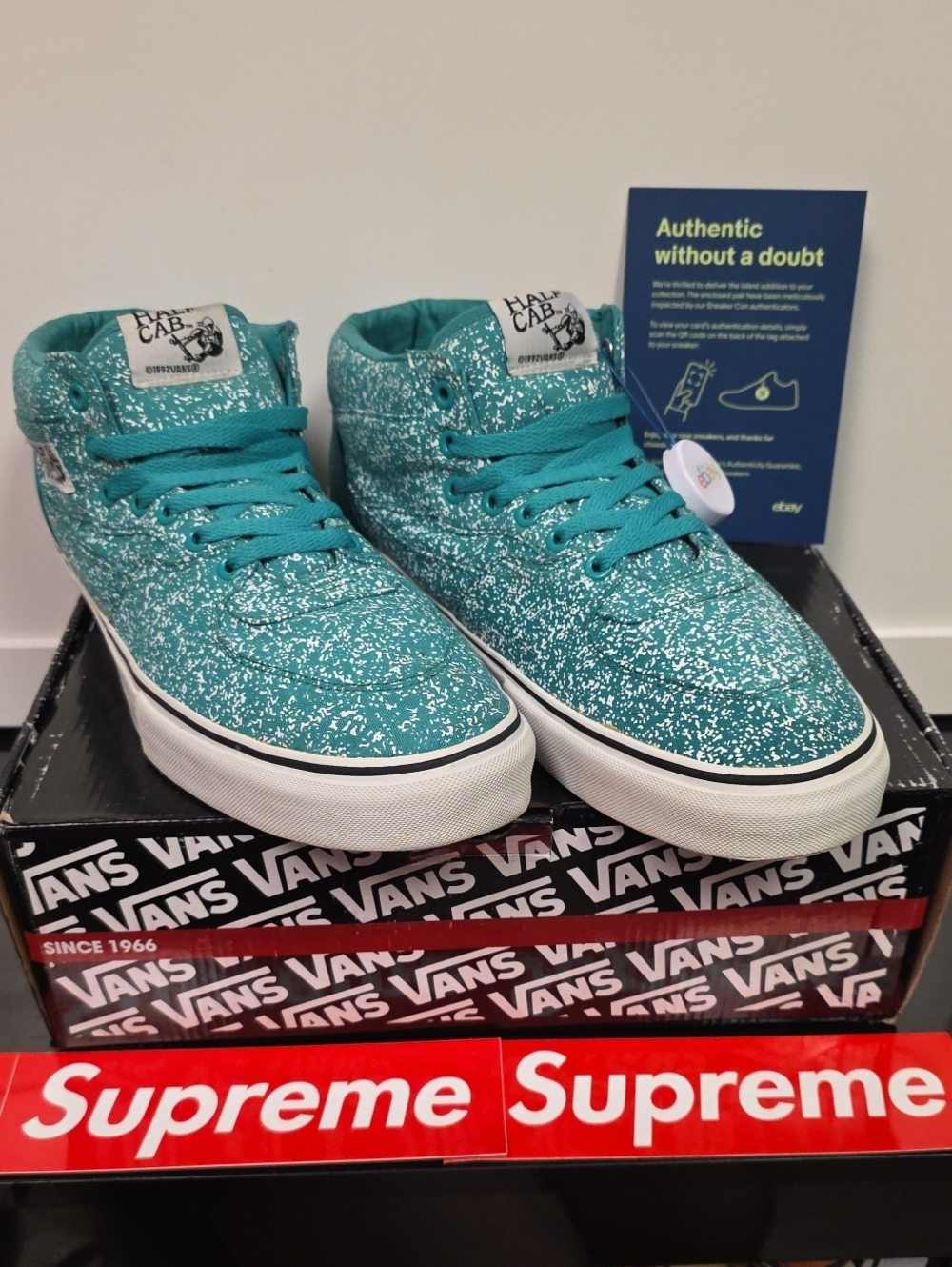 Vans Supreme Half Cab Disruptive Teal Men’s 13 Women’s 14.5 Rare 2009 With Box